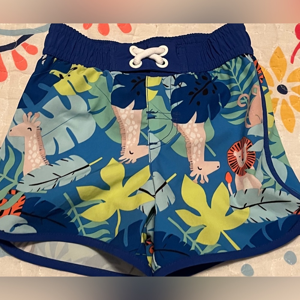 Adorable Safari Boys Infant Baby Swim Trucks Bottoms Sz 6-9 months